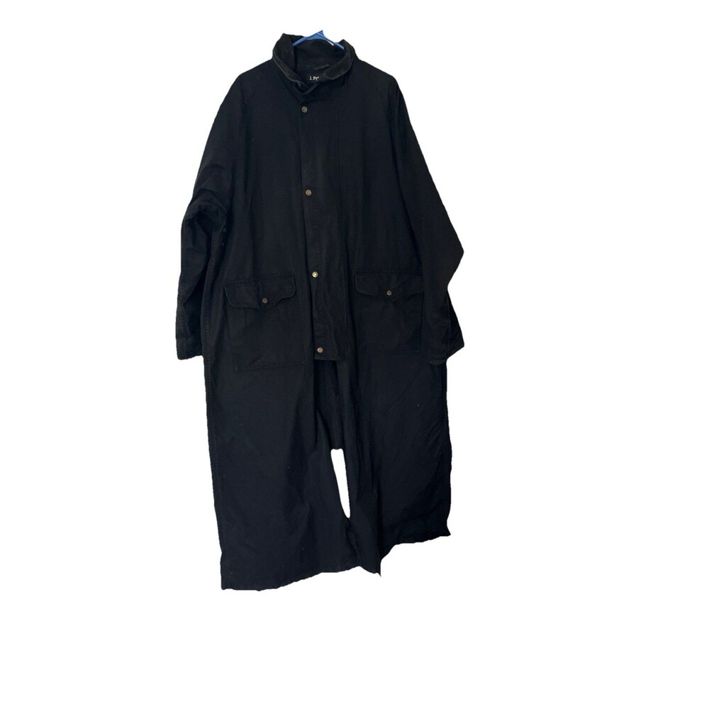 J. Peterman Horseman's Canvas Duster Mens XL Black Cowboy Western Cotton
